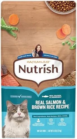 nutrish dry cat food salmon brown rice recipe 5 lb bag rachael ray
