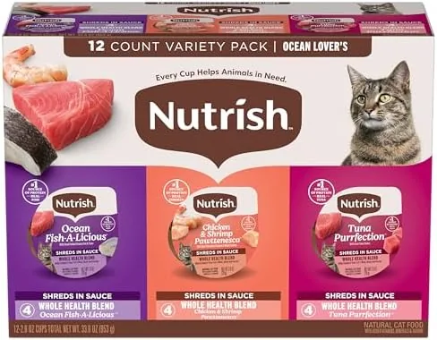 nutrish ocean lovers wet cat food variety pack 28 oz cup rachael ray